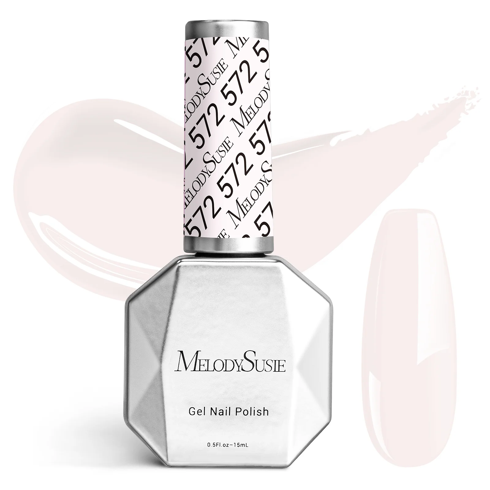 572 Milky Pink White - 无 TPO 快速 UV 固化凝胶指甲油 0.5 fl oz/15ml