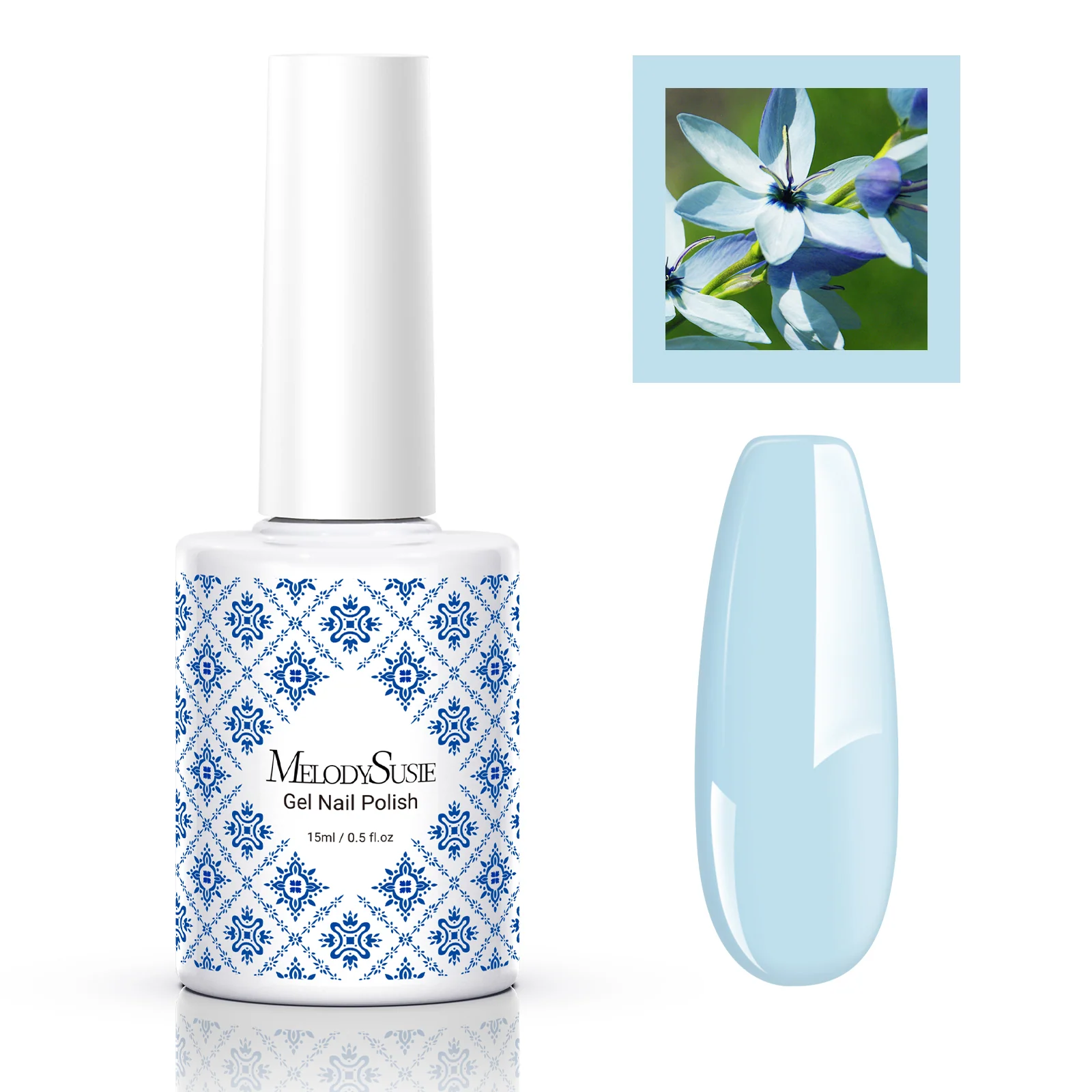 Fleurwee HEMA-Free & HPMA-Free & TPO-Free Gel Nail Polish Plant-based 0.5 fl oz/15ml - P06 Ixia Viridiflora Blue