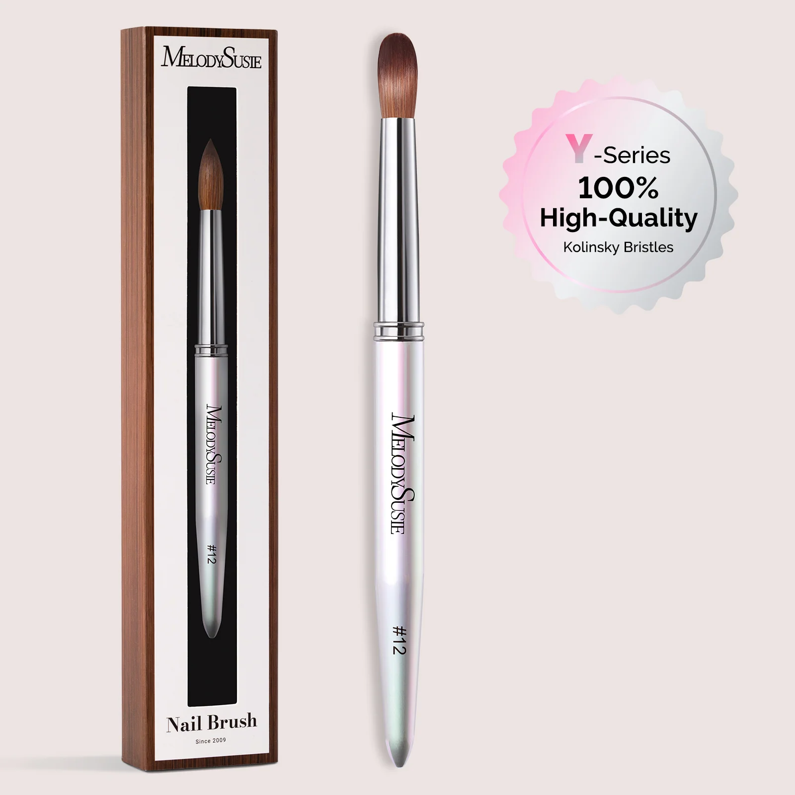 Y-Series 100% Kolinsky Acrylic Nail Brush with Prism Handle