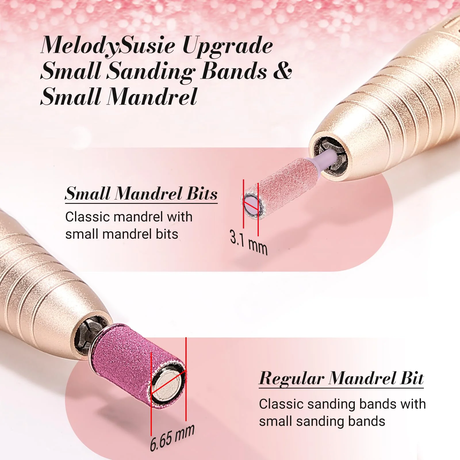 MelodySusie Small Sanding Bands Set 50 Pcs with Mandrel Bits