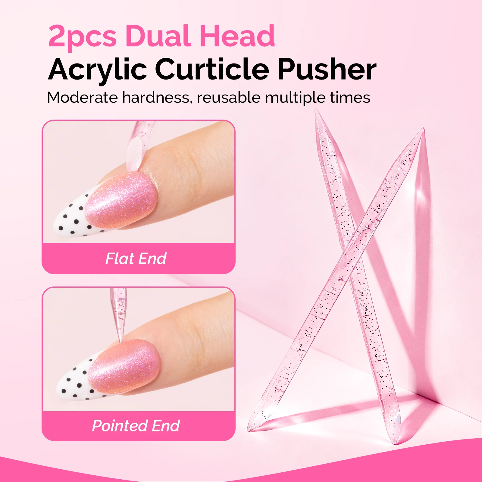 2Pcs Nail Glue Remover 15ml+30ml with Non-Acetone Formula