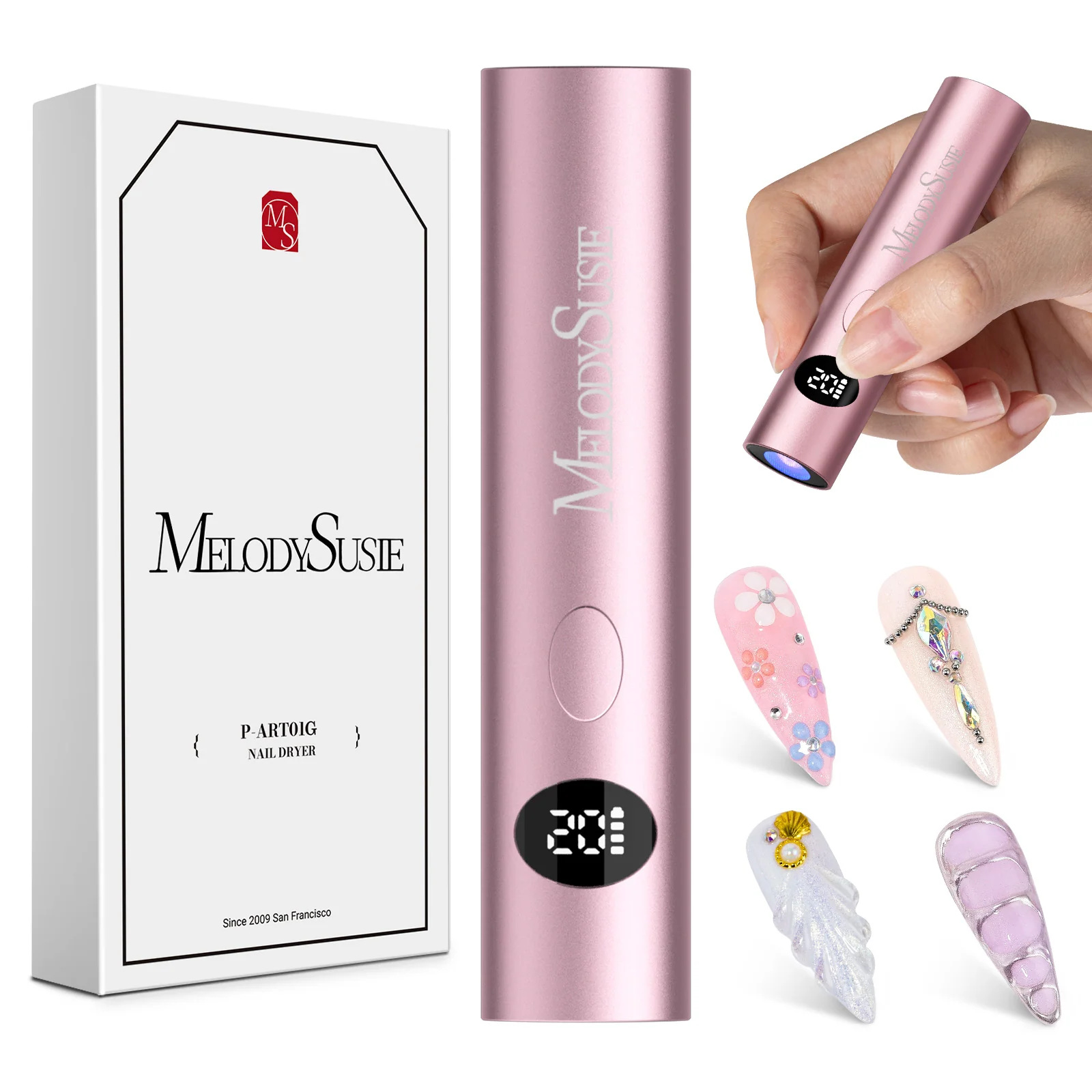 High-Strength Aluminum Alloy Art01G Rechargeable LED/UV Nail Lamp