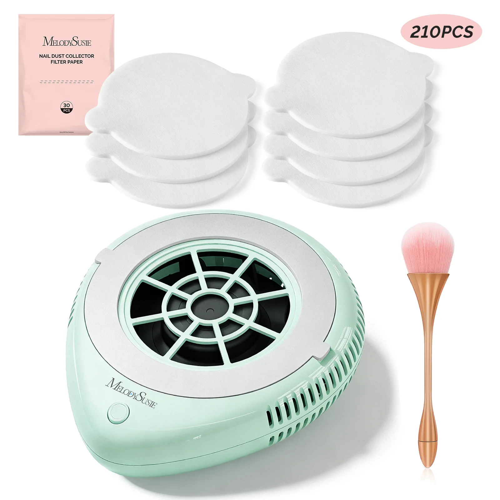PProR Nail Dust Collector Green Kit with 3 Speeds and 30 Filter Pads
