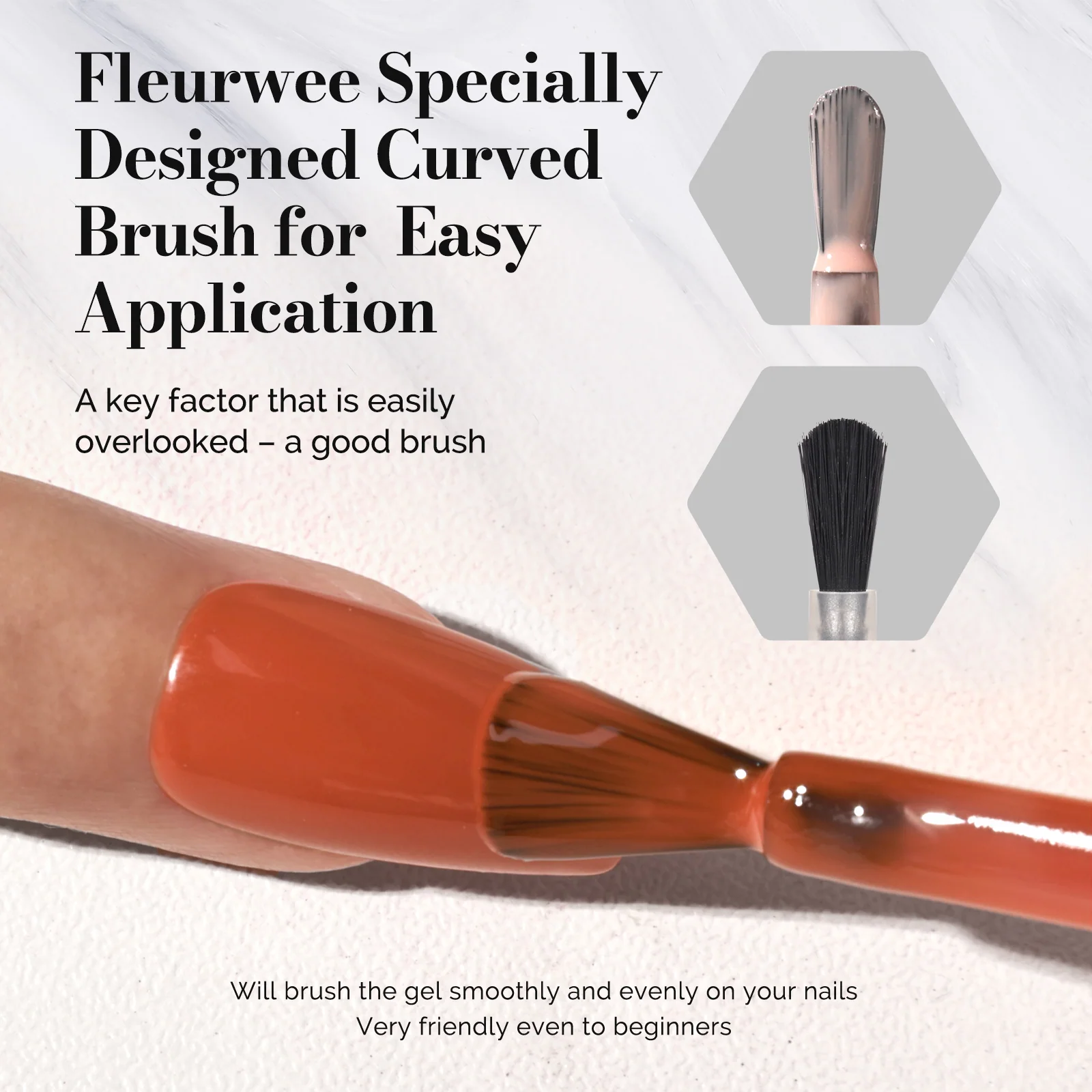 Fleurwee HEMA-Free & HPMA-Free & TPO-Free Gel Nail Polish Plant-based 0.5 fl oz/15ml - P43 Orange-Red Impatiens