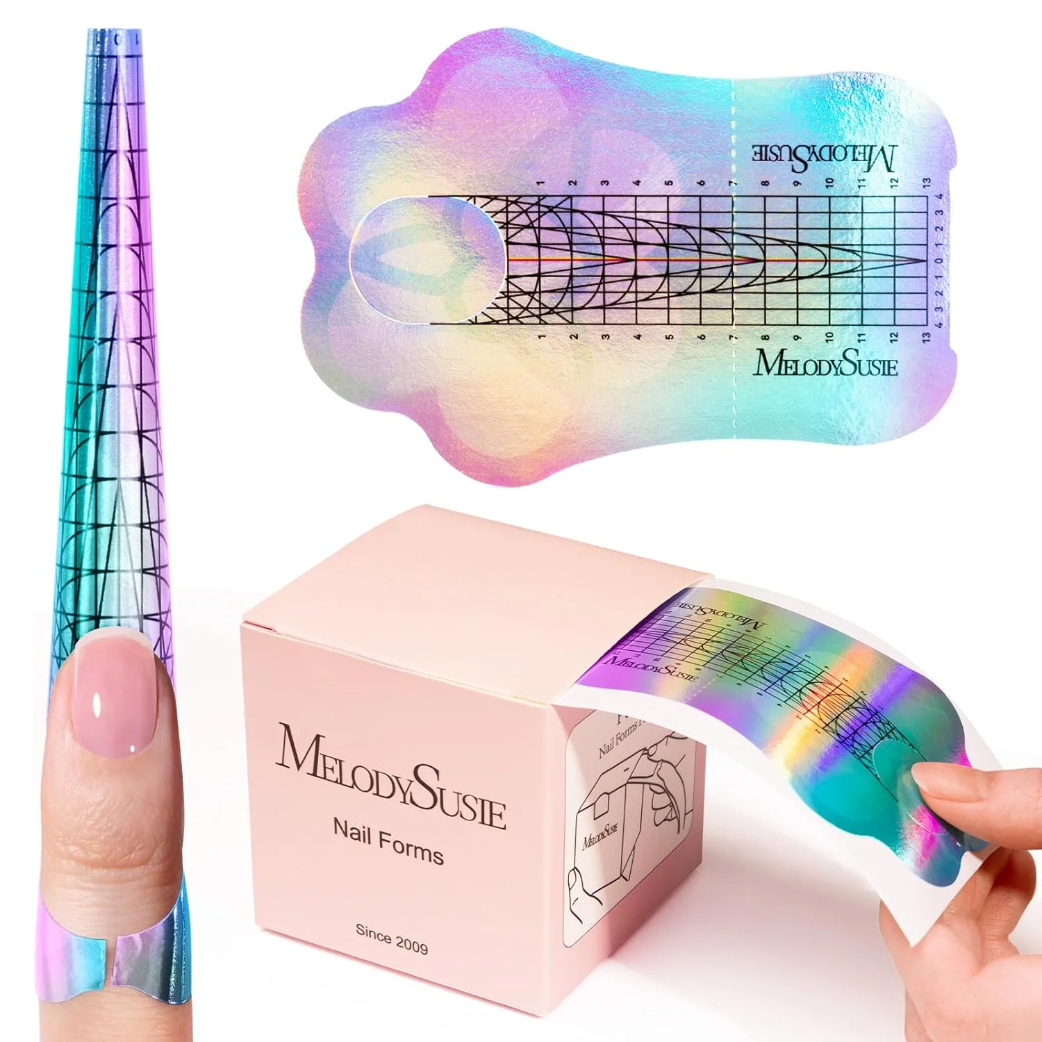 Nail Forms for Nail Extensions 100PCS with Multi-Shape Markings