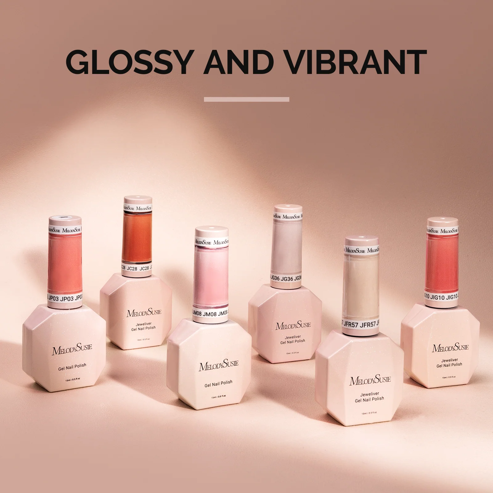 6 Colors Jeweliver Jelly TPO-Free Gel Nail Polish Set 0.5 fl oz/15ml - Nude