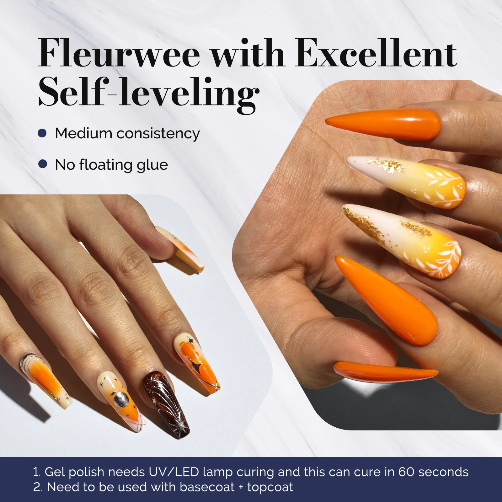 Fleurwee 无 HEMA 植物基凝胶指甲油 0.5 fl oz/15ml - P36 Orange Juice