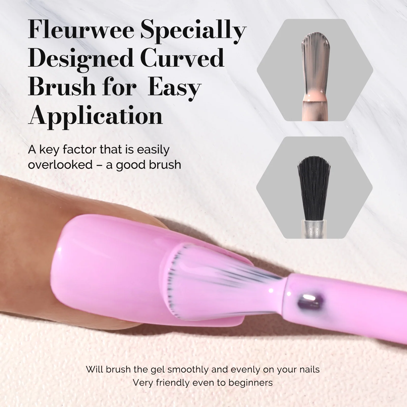 Fleurwee HEMA-Free & HPMA-Free & TPO-Free Gel Nail Polish Plant-based 0.5 fl oz/15ml - P44 Purple-Impatiens