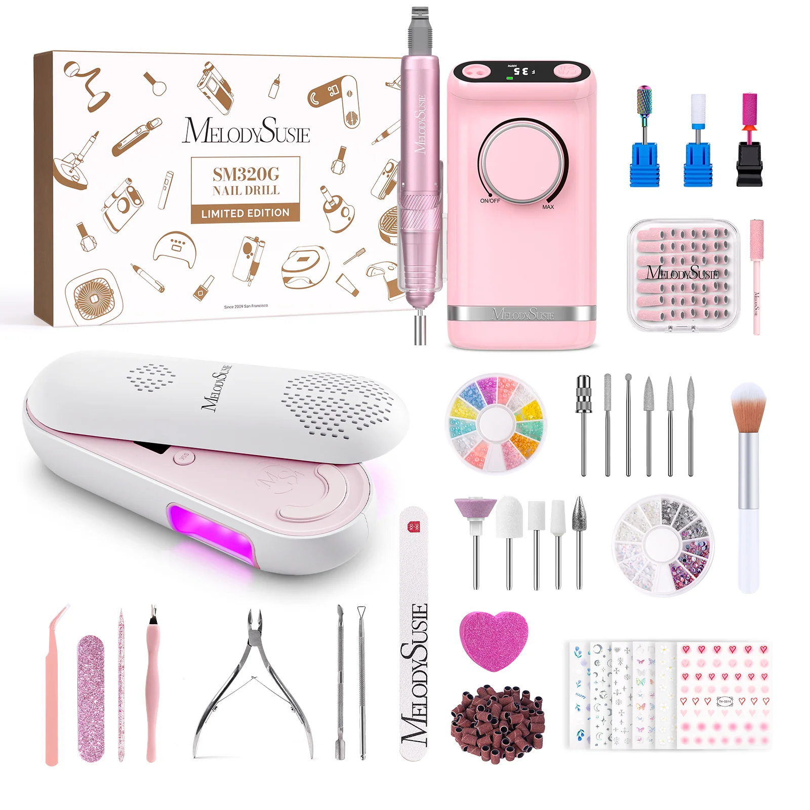 SM320G Rechargeable 35,000RPM Nail Drill Gift Box