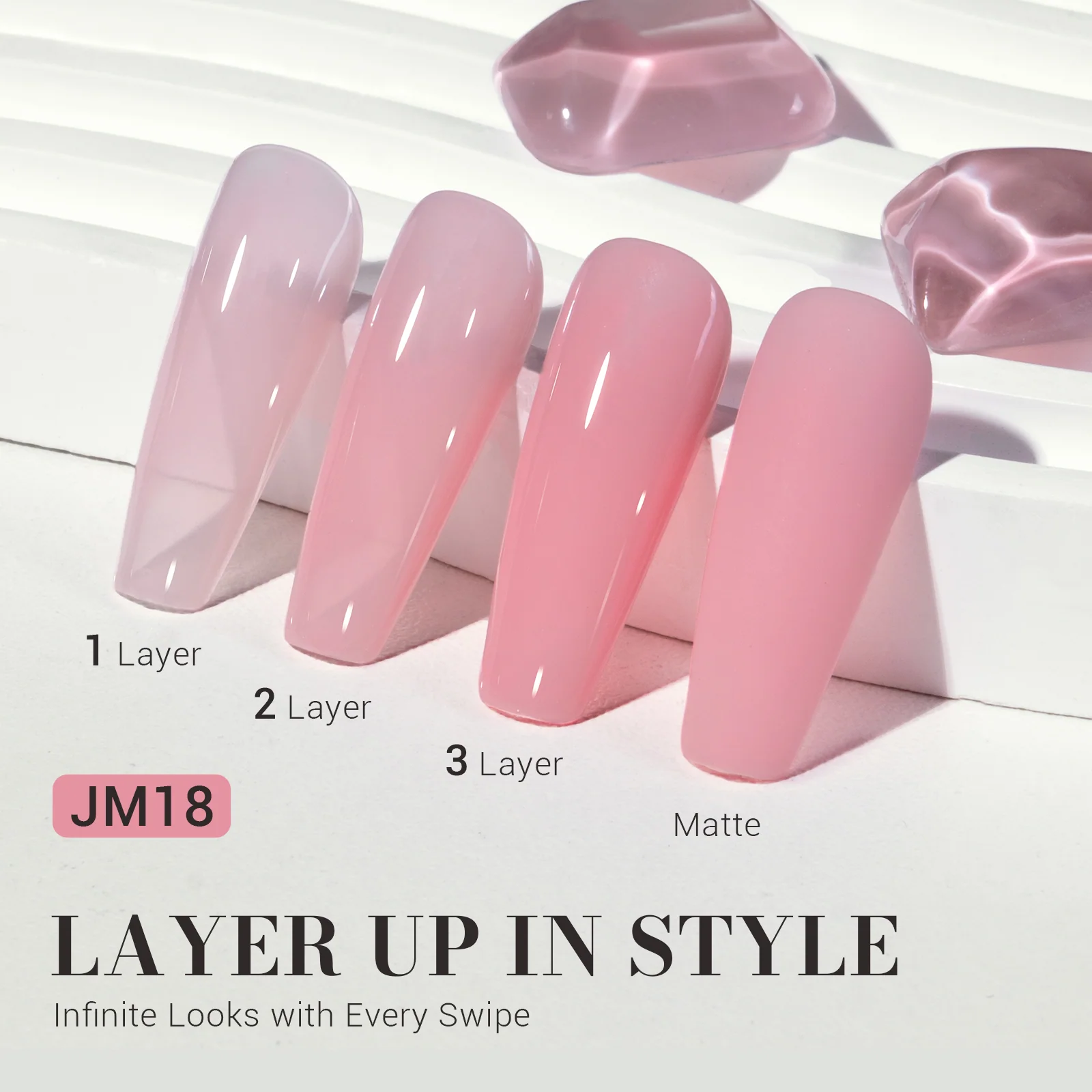 Jeweliver Jelly TPO-Free Gel Nail Polish 0.5 fl oz/15ml - Dark Pink JM18