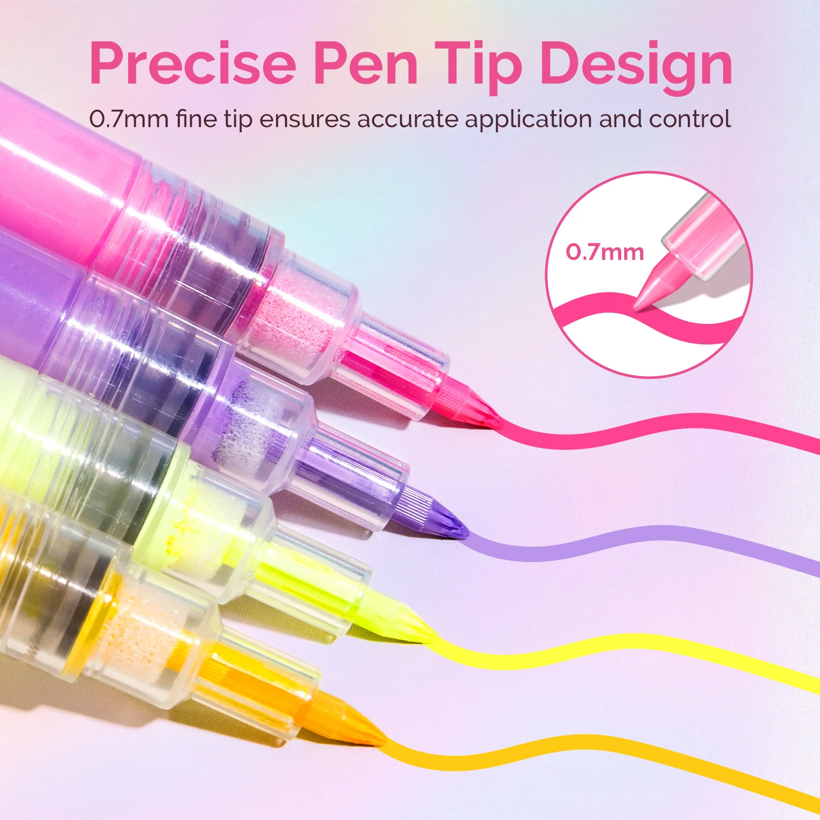 Nail Art Pens Set in 12 Colors with 0.7mm Tips
