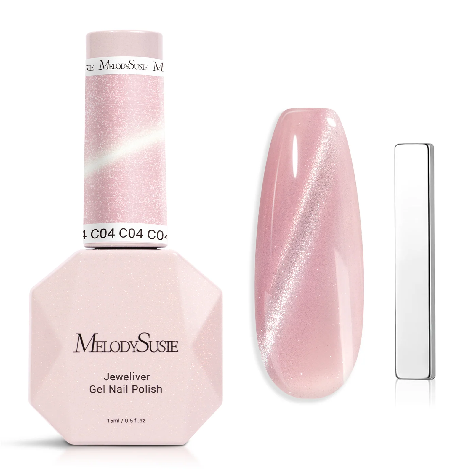 Jeweliver Cat Eye Gel Nail Polish 0.5 fl oz/15ml - Cherry Blossom Pink C04