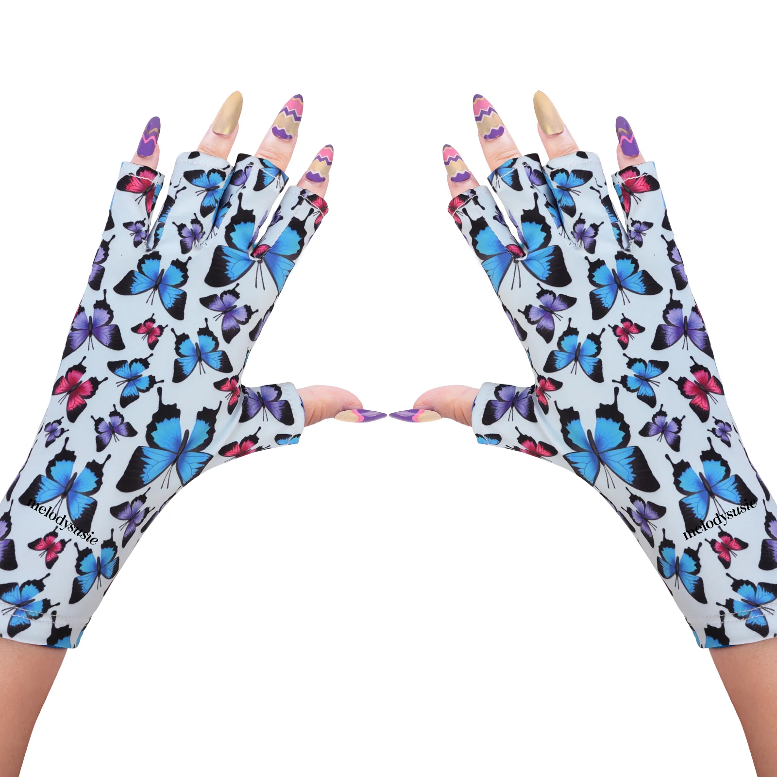 MelodySusie UV Shield 美甲手套 UPF 50+ 防护