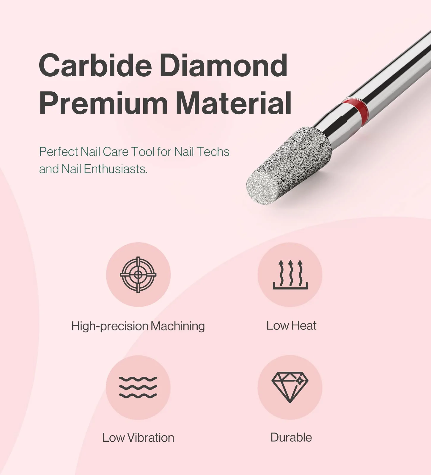 3mm 3mm Short Tapered Barrel Carbide Diamond Under Nail Cleaner Drill Bit
