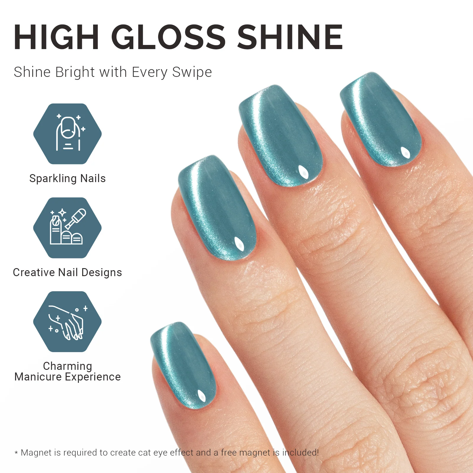 Jeweliver 猫眼甲油胶 0.5 fl oz/15ml - Mermaid Blue B5101