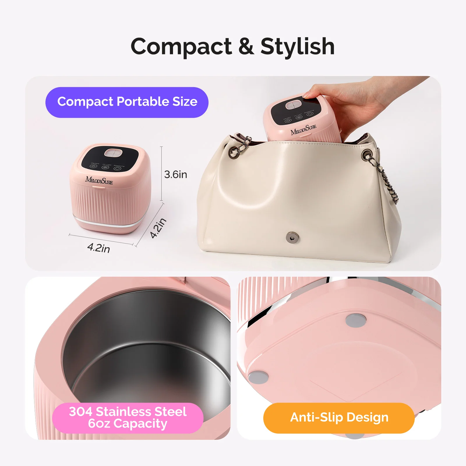 2 in 1 Ultrasonic Cleaner Machine for Manicure