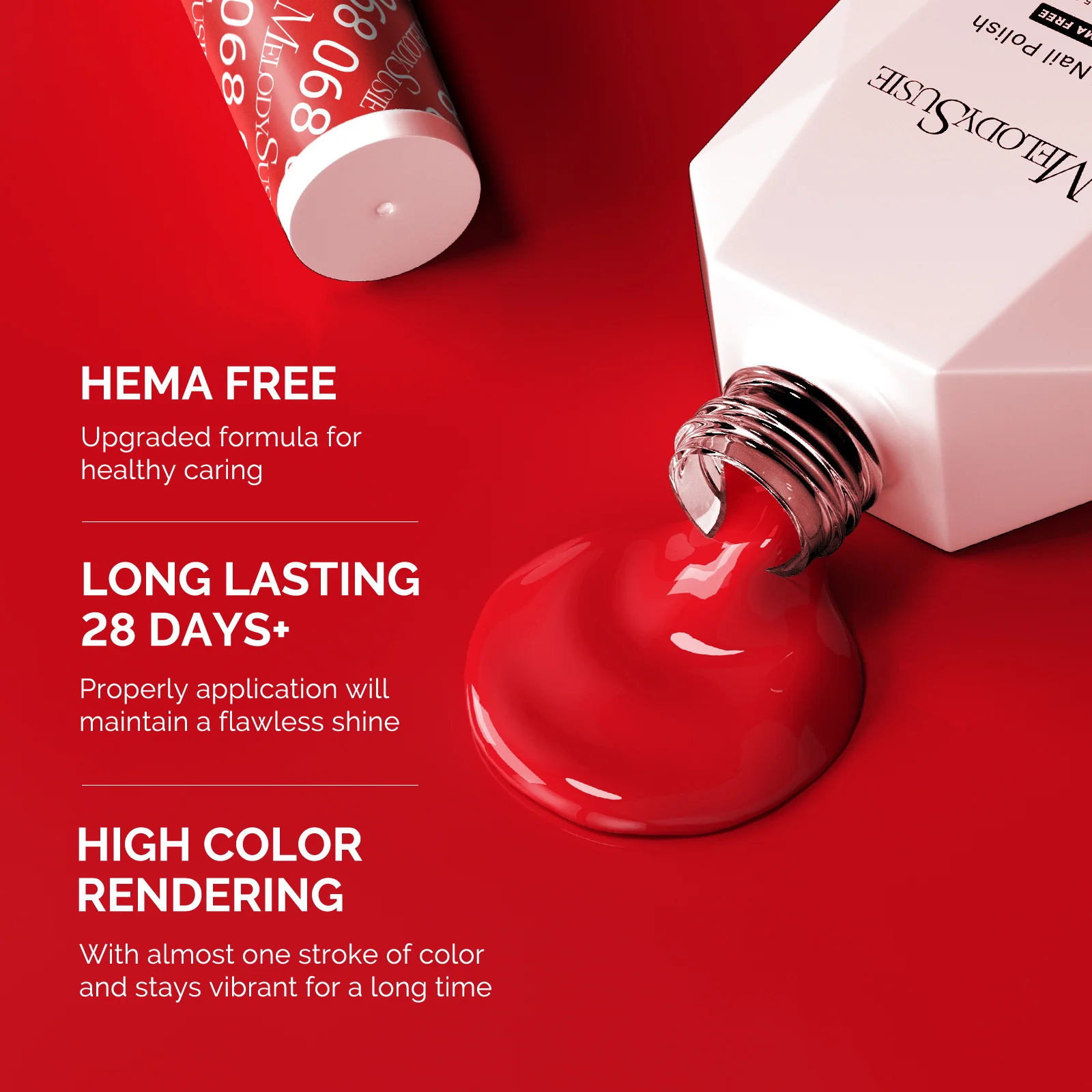 068 Sweety Red - HEMA-Free Gel Nail Polish 0.5 fl oz/15ml