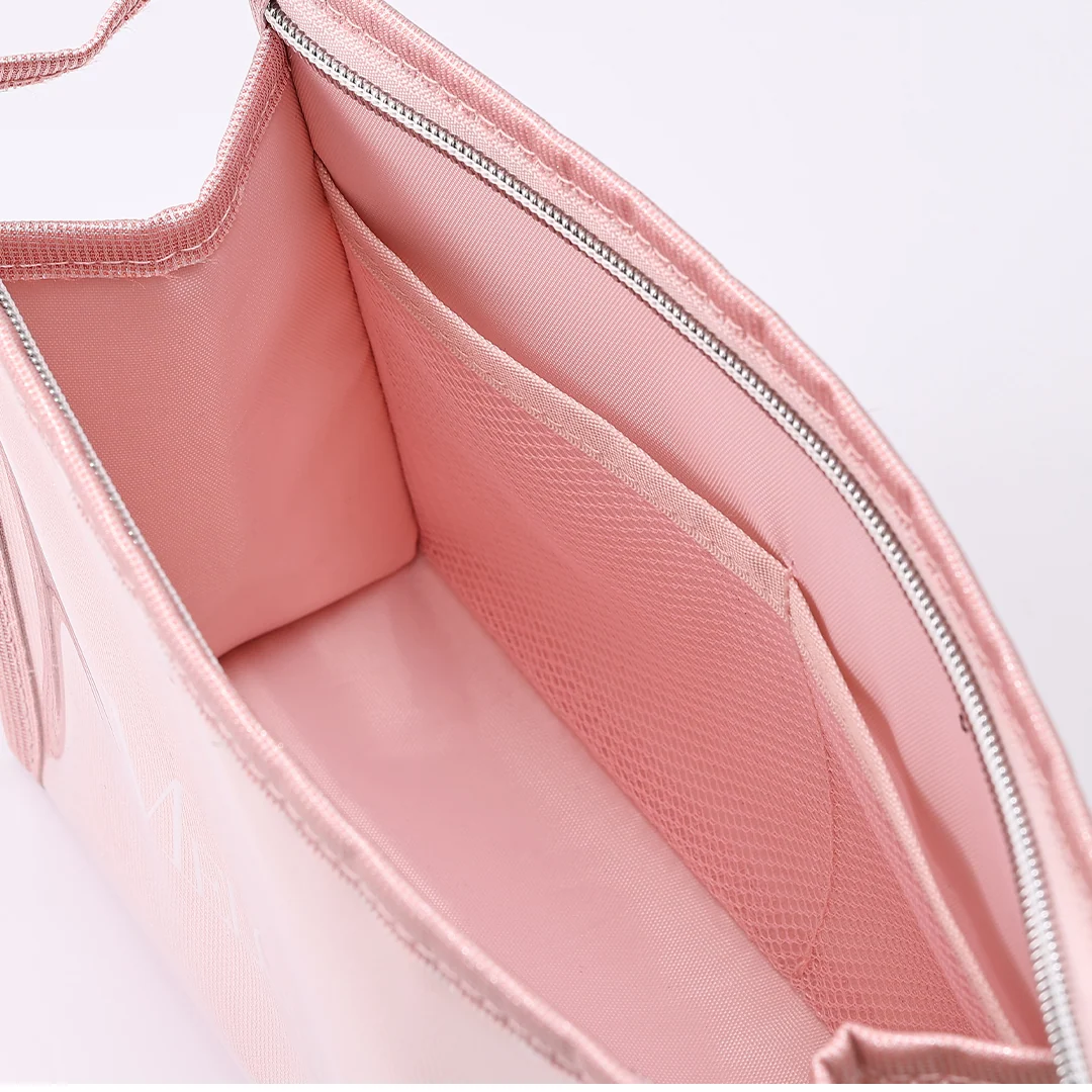 Pink Glitter Nail Tool Storage Bag with Zipper for Travel