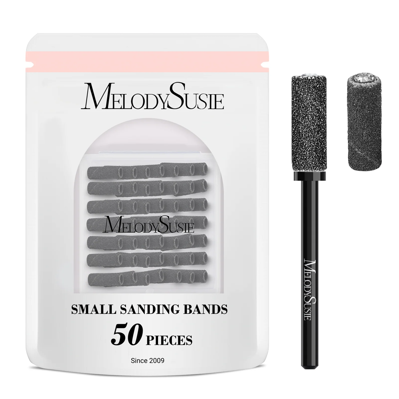 MelodySusie Small Sanding Bands Set 50 Pcs with Mandrel Bits