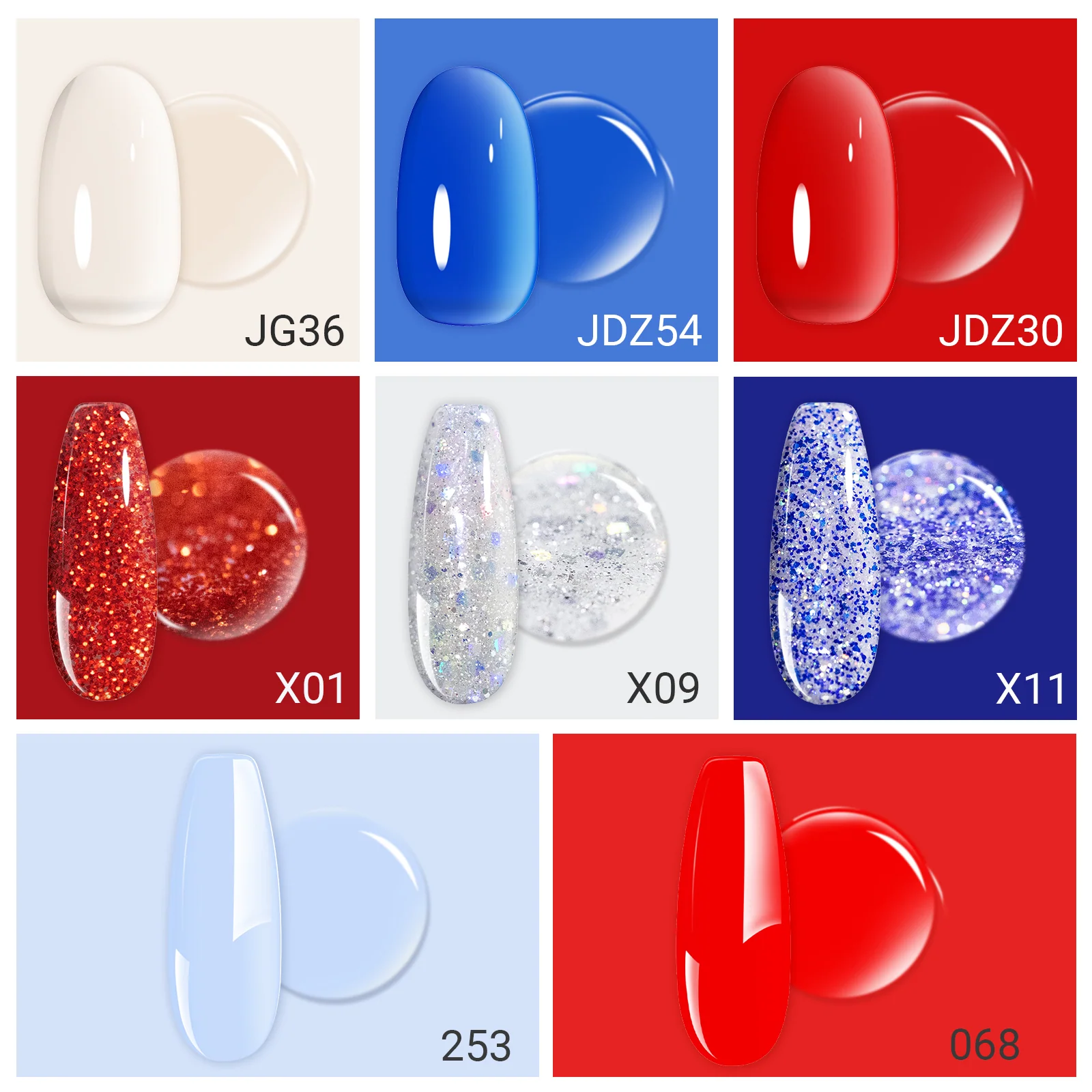 Independence Day Gel Nail Polish Gift Box - 8 Colors