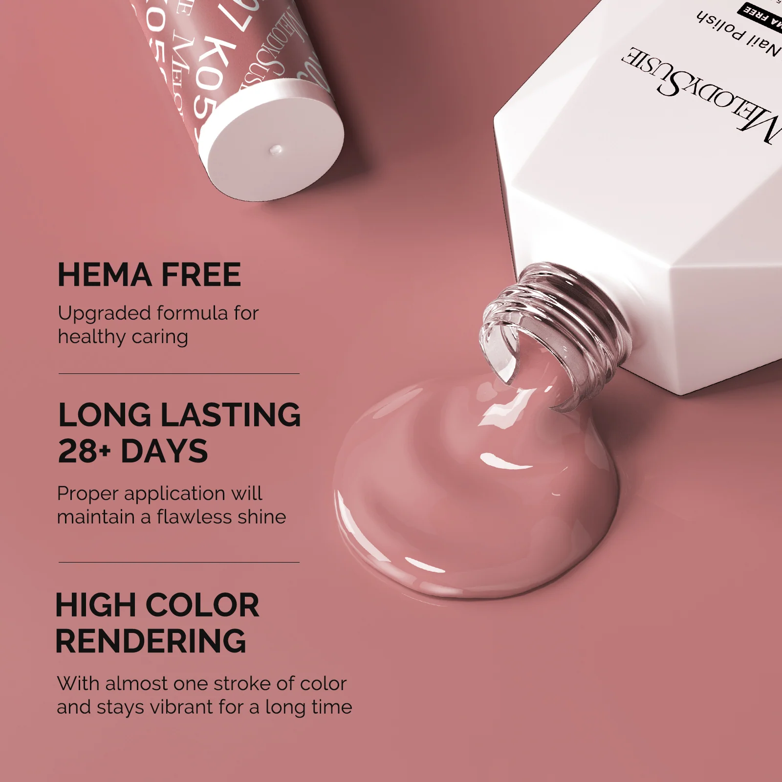 HEMA-Free Gel Nail Polish 0.5 fl oz 15ml in Thick Deep Nude Pink K0597
