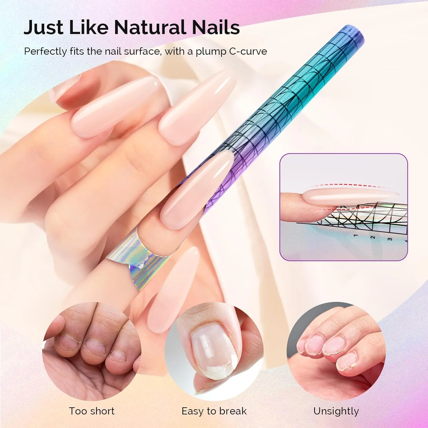 Nail Forms for Nail Extensions 100PCS with Multi-Shape Markings