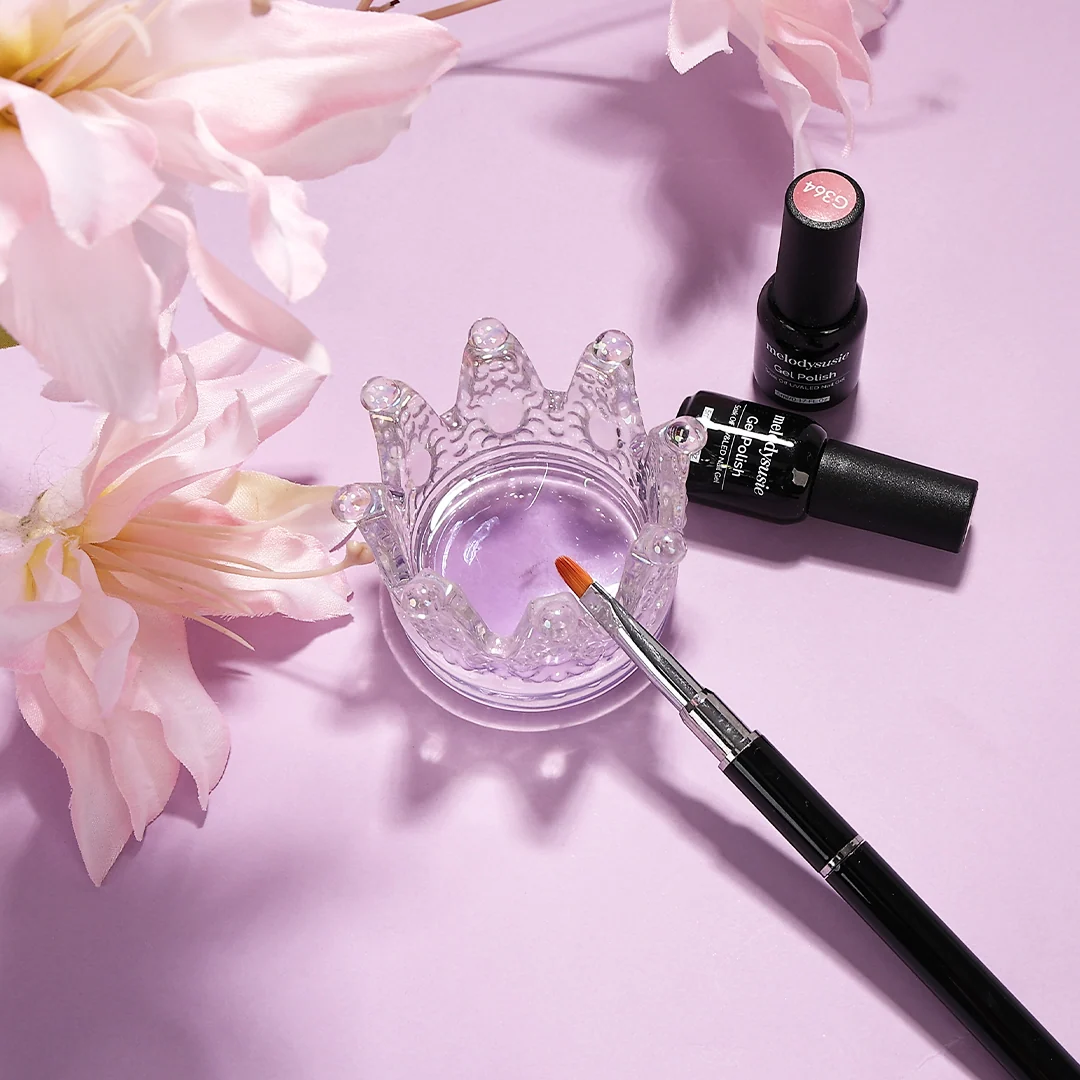 2 In 1 Crown Crystal Nail Art Dappen Dish and Pen Holder