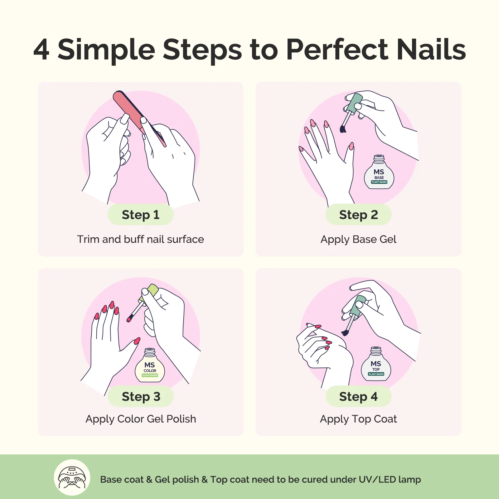 Sweet Scent Plant-Based Gel Nail Polish 10ml - 10Pcs