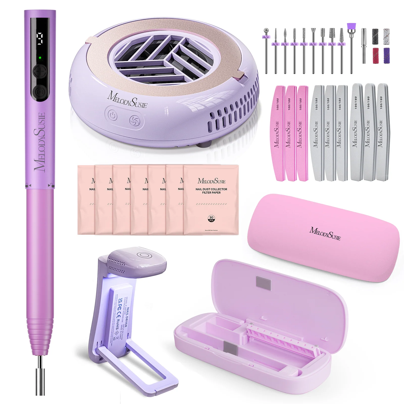 PocketNail Manicure Full Set with Drill, 2-in-1 Lamp and Arm Rest