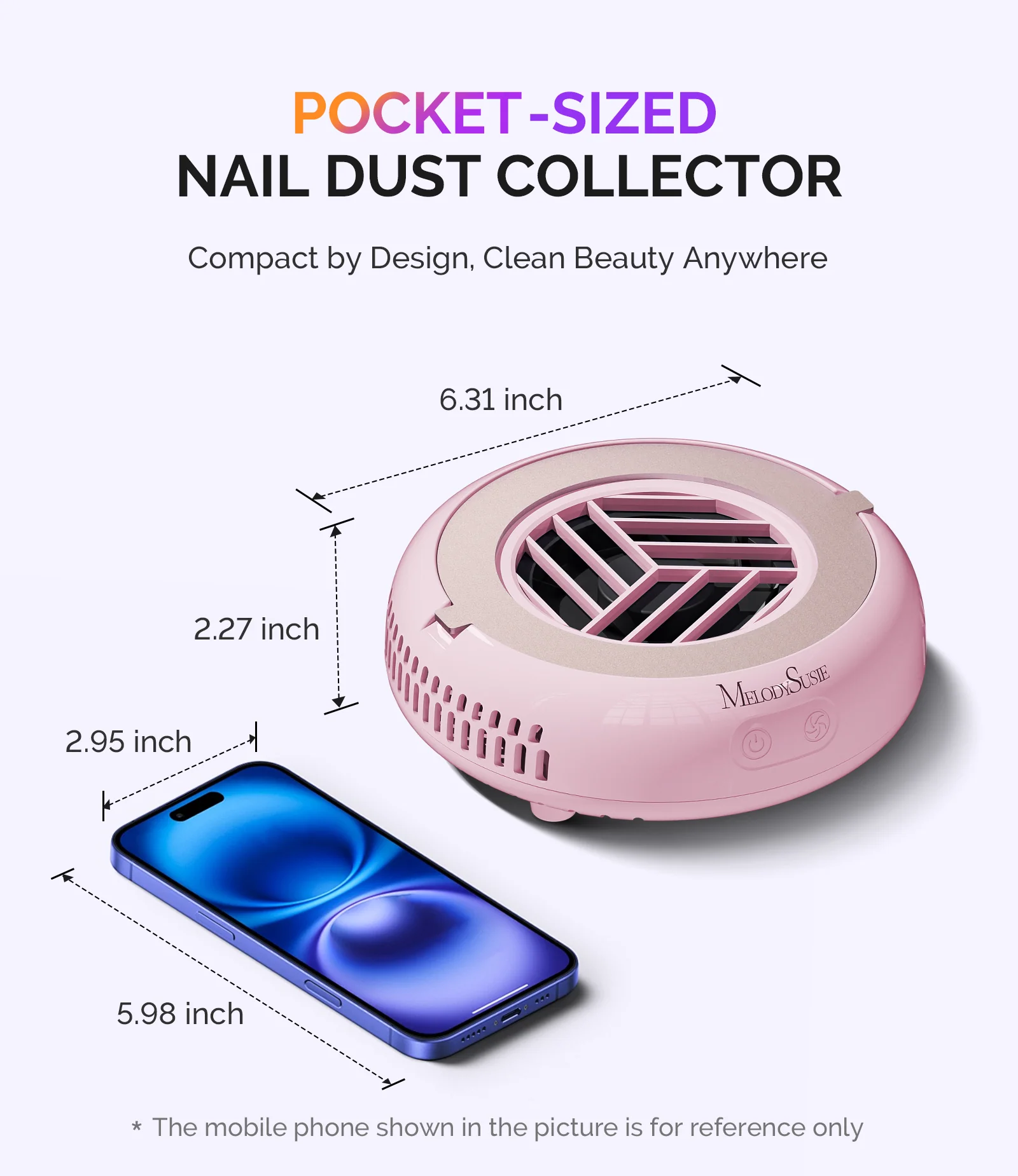 HProA Nail Dust Collector Pink Kit with 3 Speeds