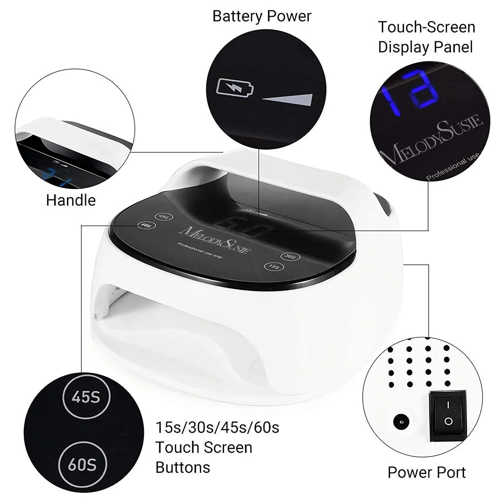 EOS 5 (SPro27I/SPro24TR) Rechargeable LED/UV Nail Lamp,Cordless Gel Curing