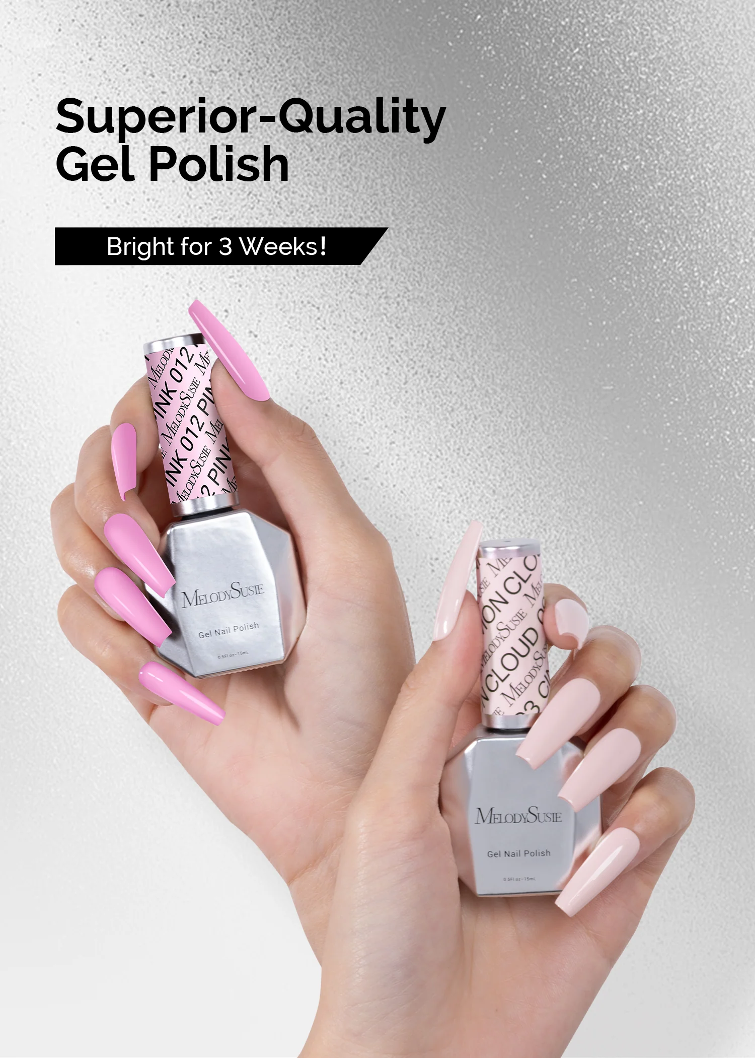 2 Pack 15ml TPO-Free Thick Gel Nail Polish (093 Cinnamon Cloud and 012 Pretty Pink)