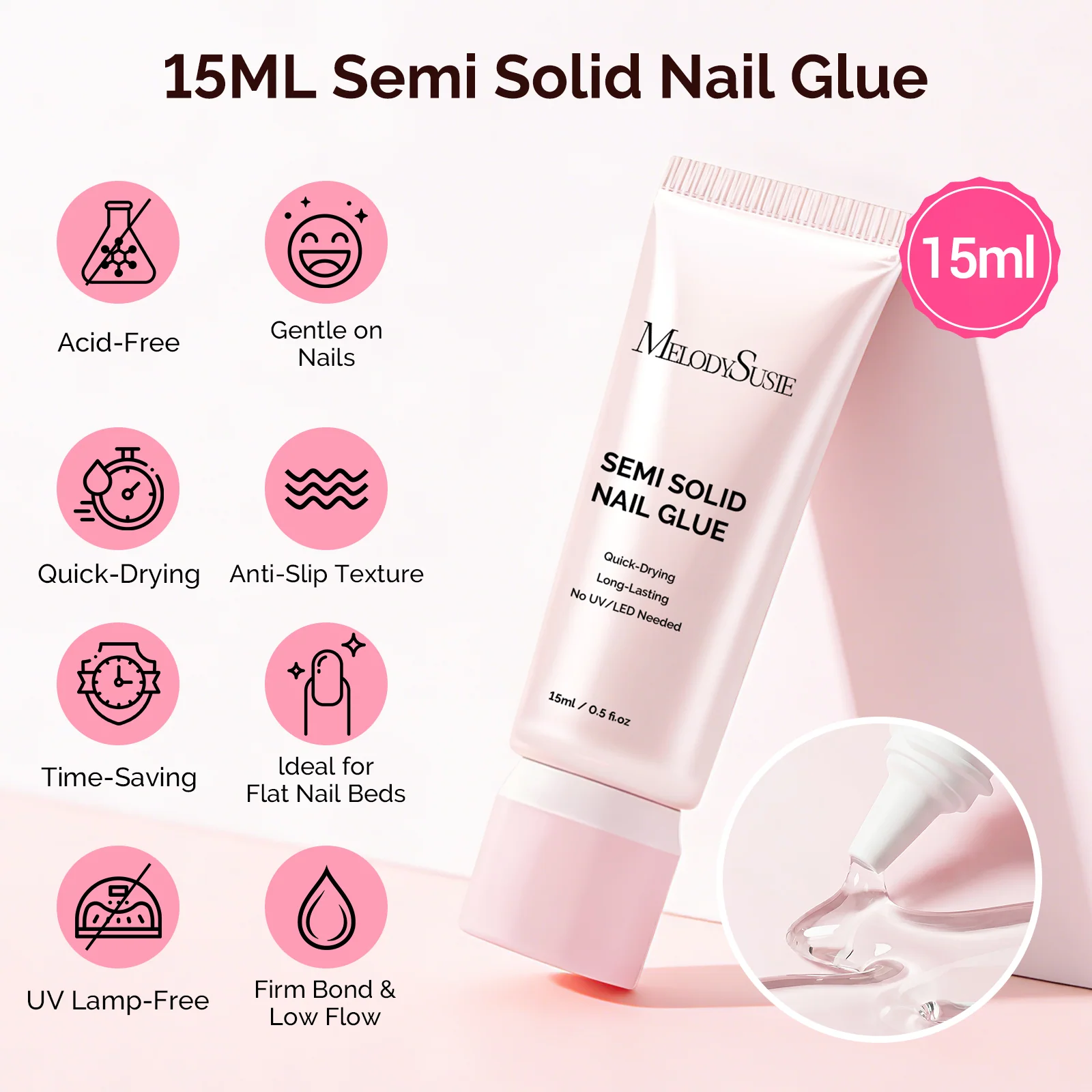 All-in-One Press-On Toenails Kit with Nail Tips and Application Tools