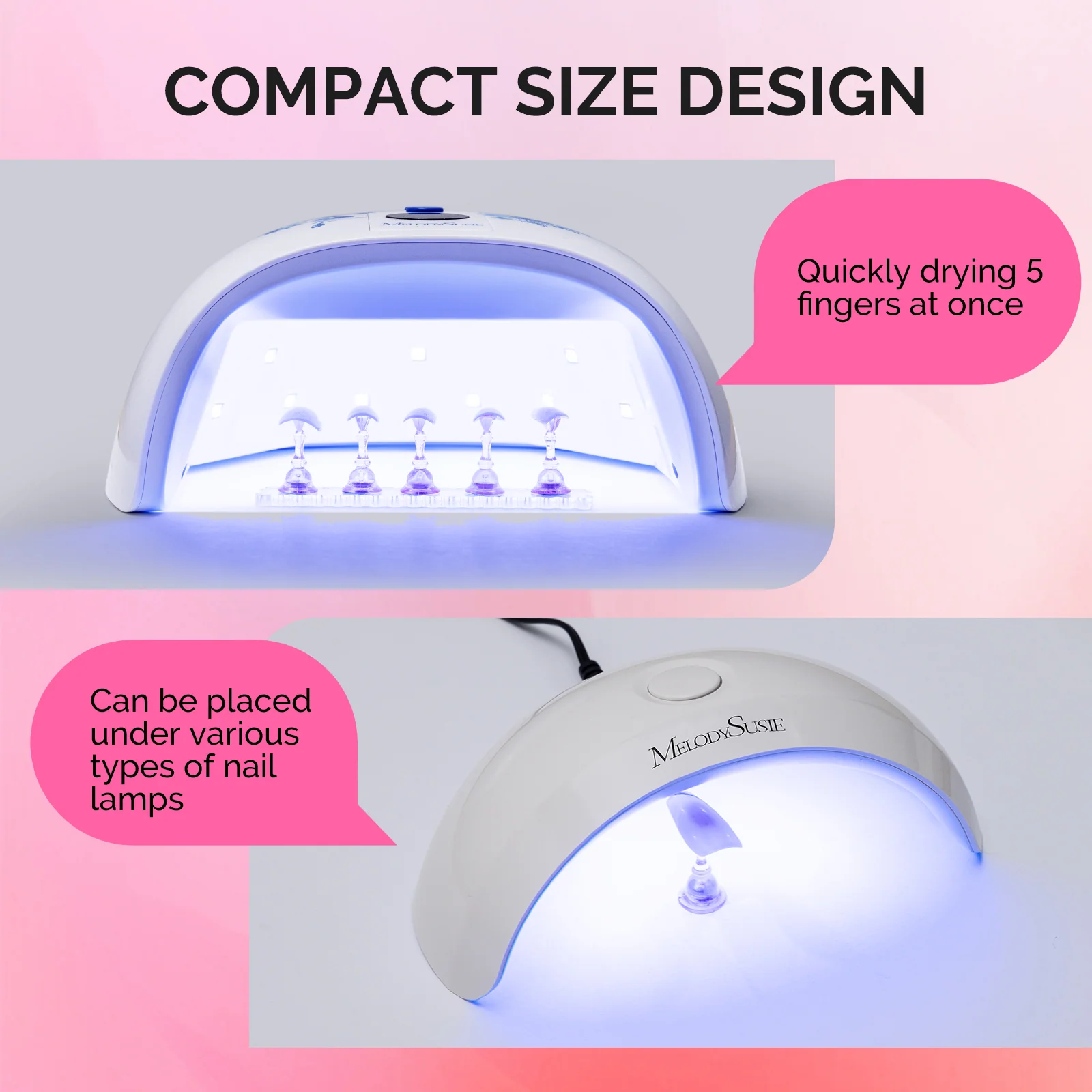 2 Sets Acrylic Magnetic Nail Stand for Press-On Nails and Nail Art