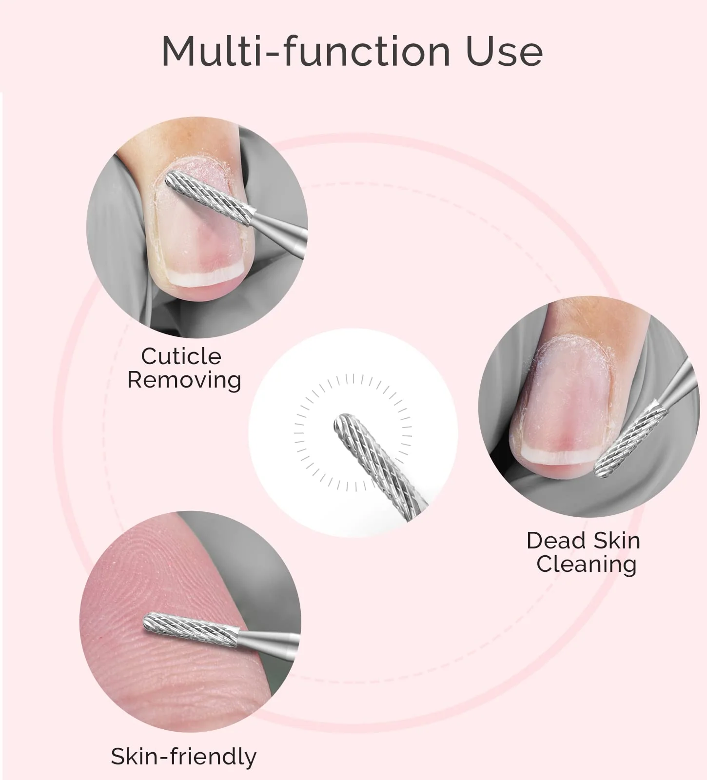 Small Round Barrel Tungsten Carbide Nail Drill Bit for Cuticle Prep