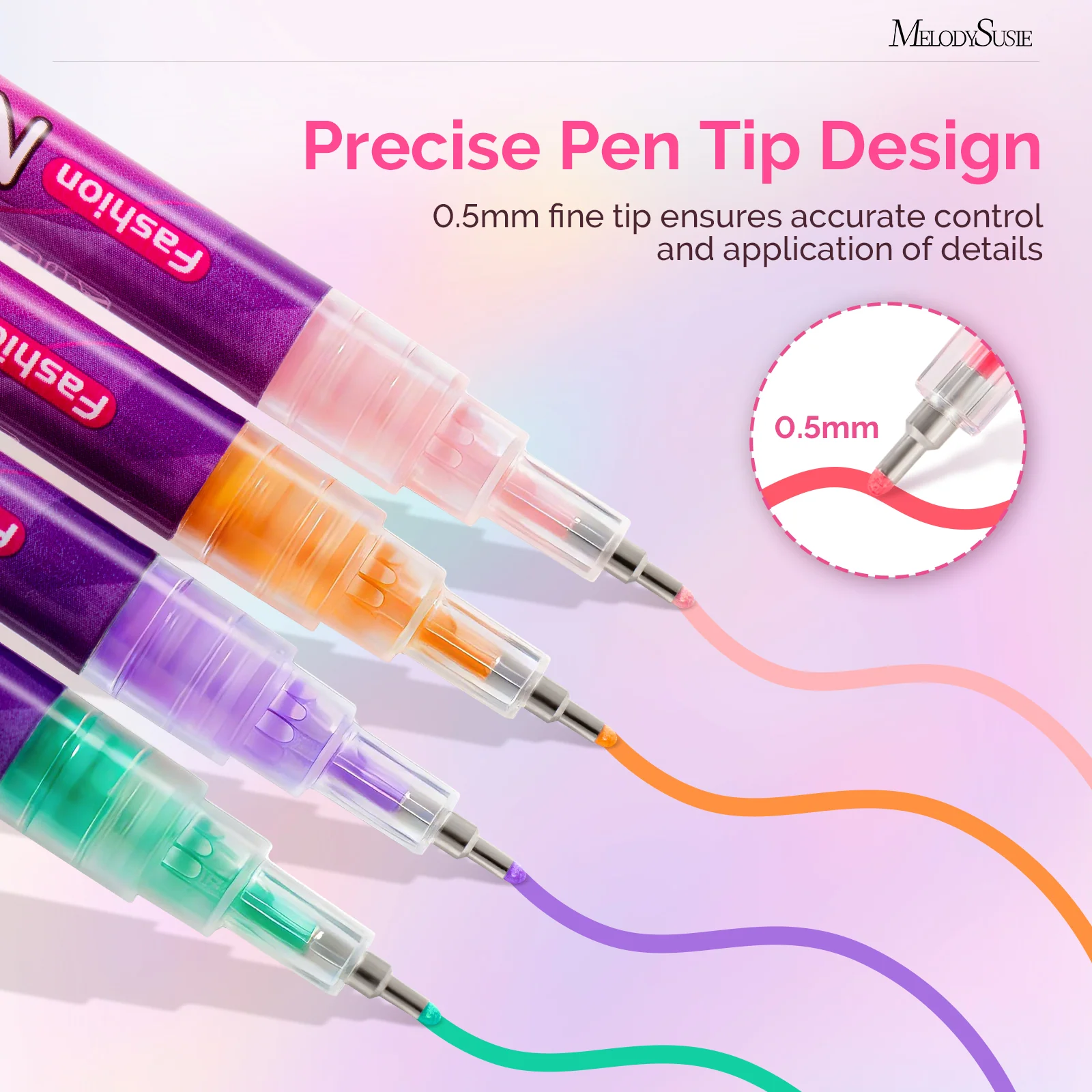 Nail Art Pens Set in 12 Colors with 0.7mm Tips