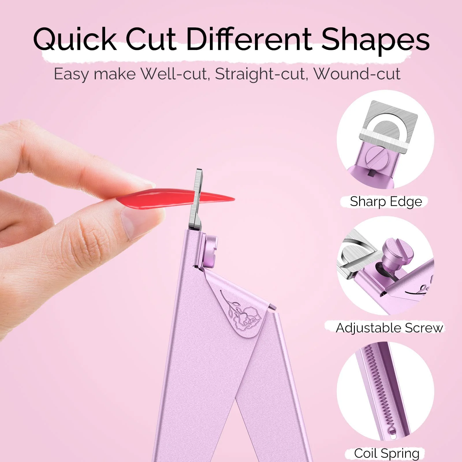 Acrylic Nail Clipper 4 in 1 Kit Pink