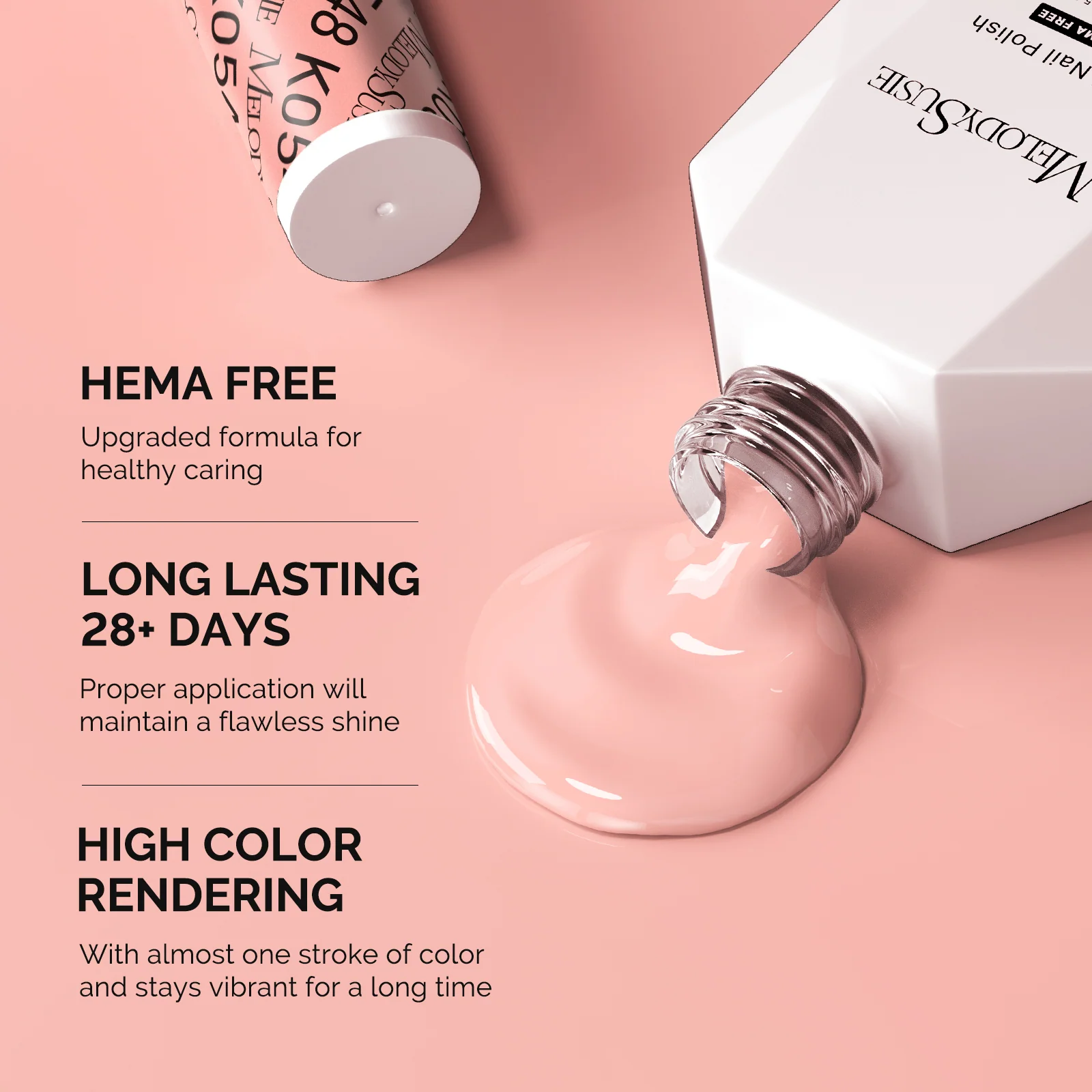 HEMA-Free Gel Nail Polish 0.5 fl oz/15ml - K0548 Thick Orange Pink