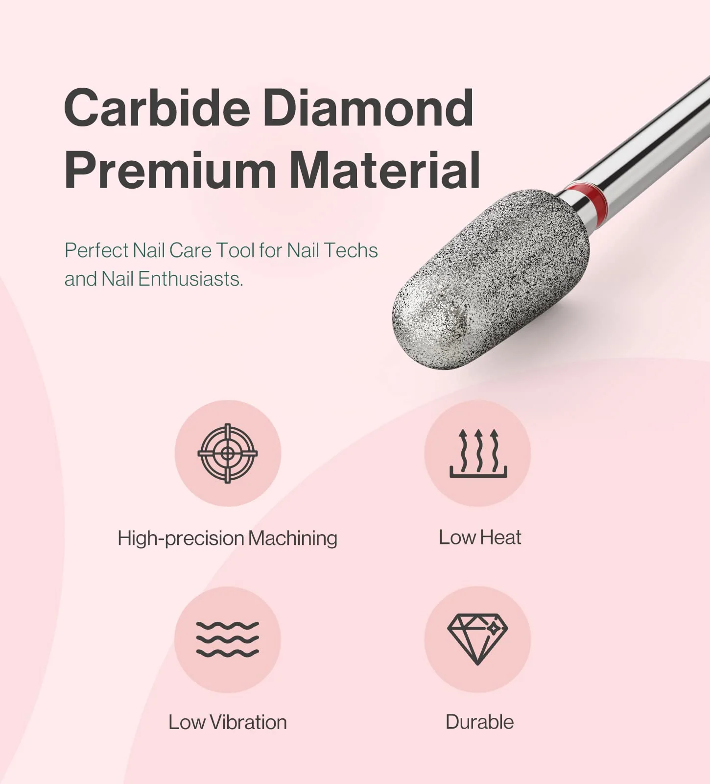 5mm Round Tapered Carbide Diamond Under Nail Cleaner Bit