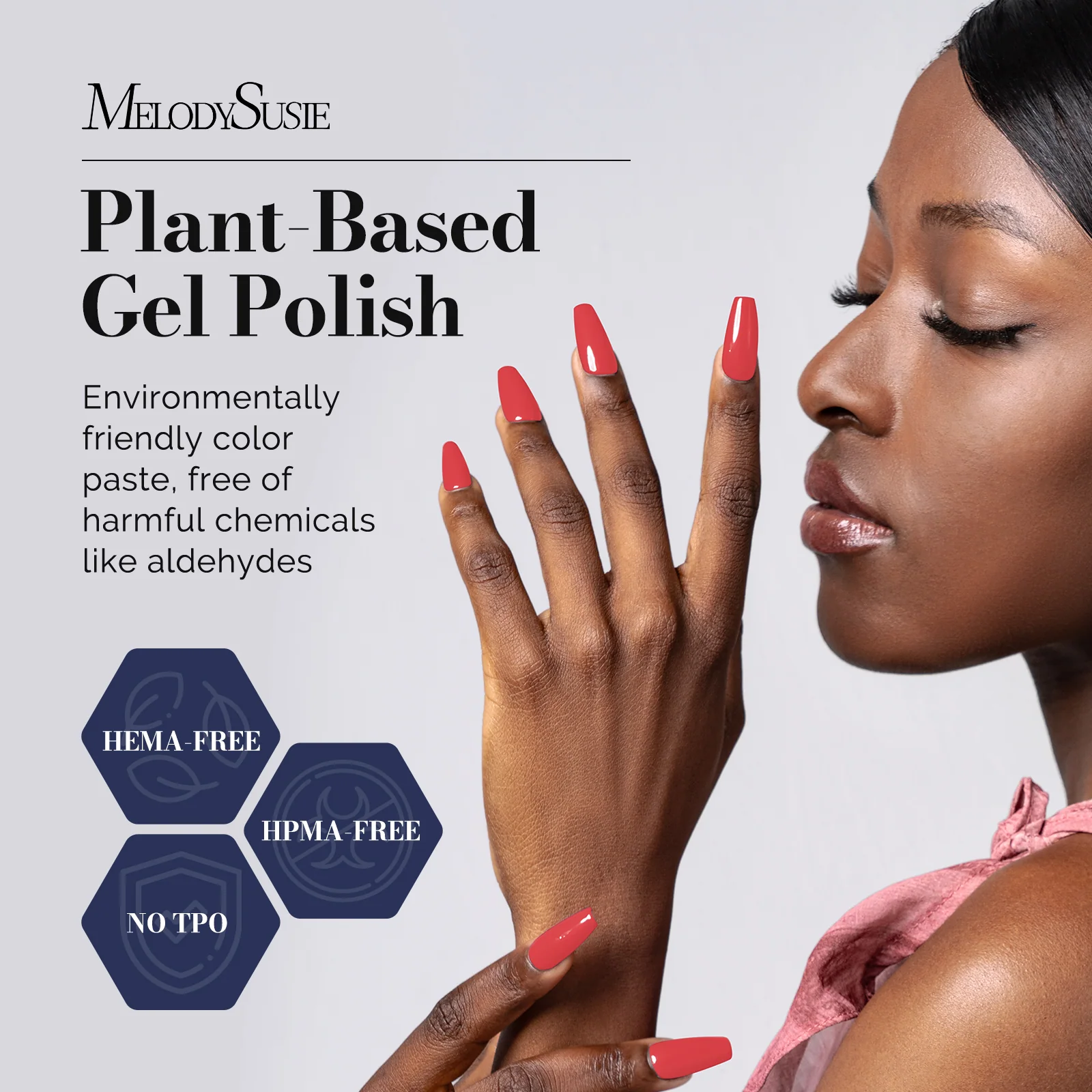Fleurwee HEMA-Free & HPMA-Free & TPO-Free Gel Nail Polish Plant-based 0.5 fl oz/15ml - P62 Watermelon Red