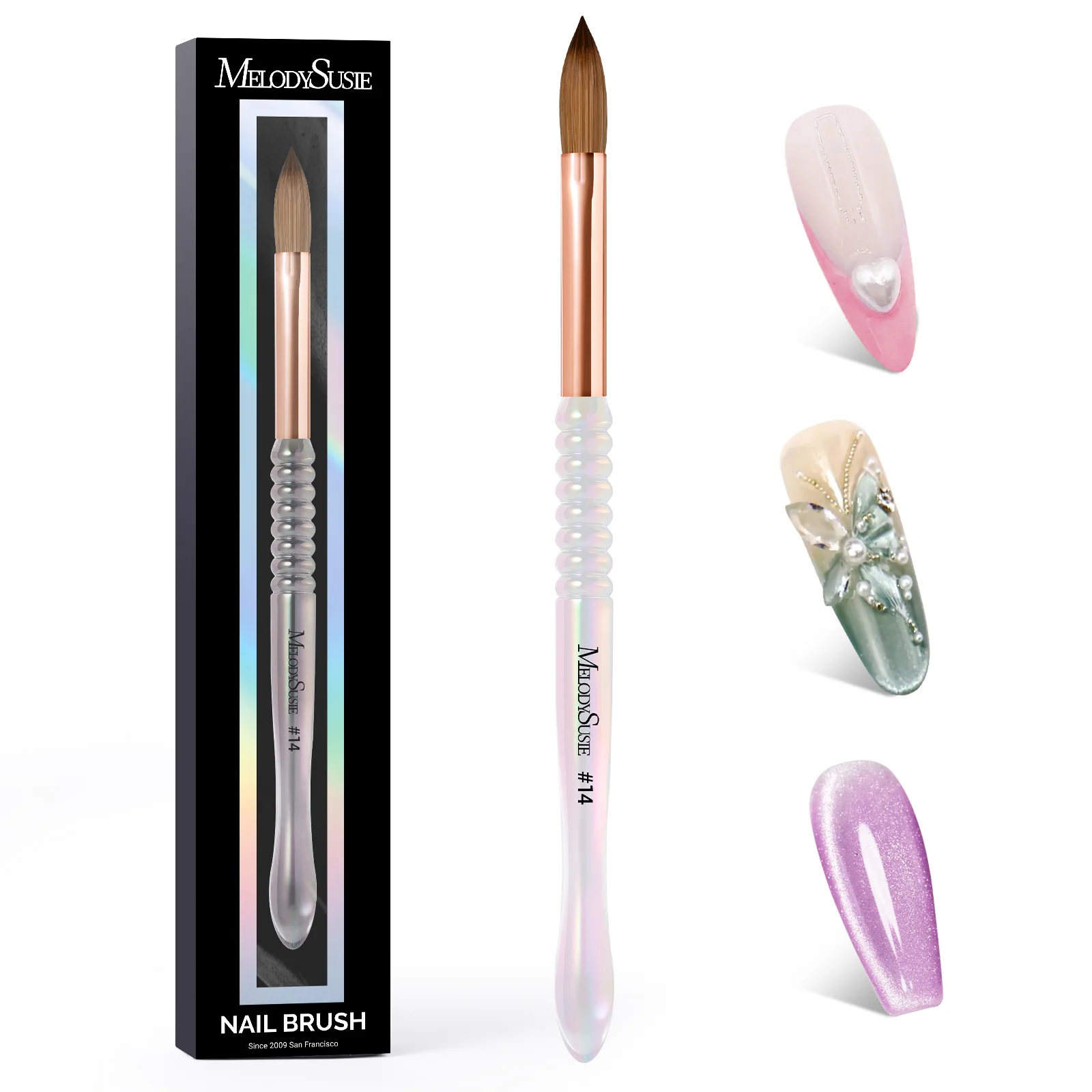 80% Kolinsky Acrylic Nail Brush for Extension and 3D Sculpting