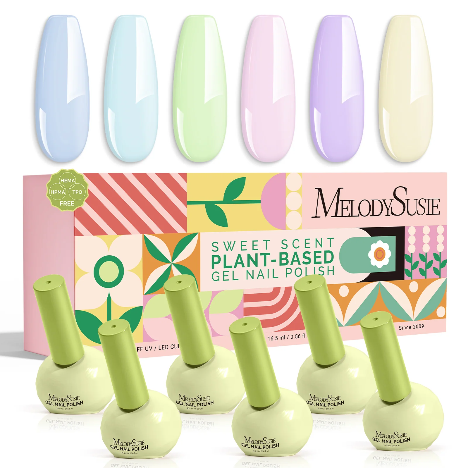 MelodySusie Fun Macarons 6色香氛植物基凝胶指甲油套装 16.5ml