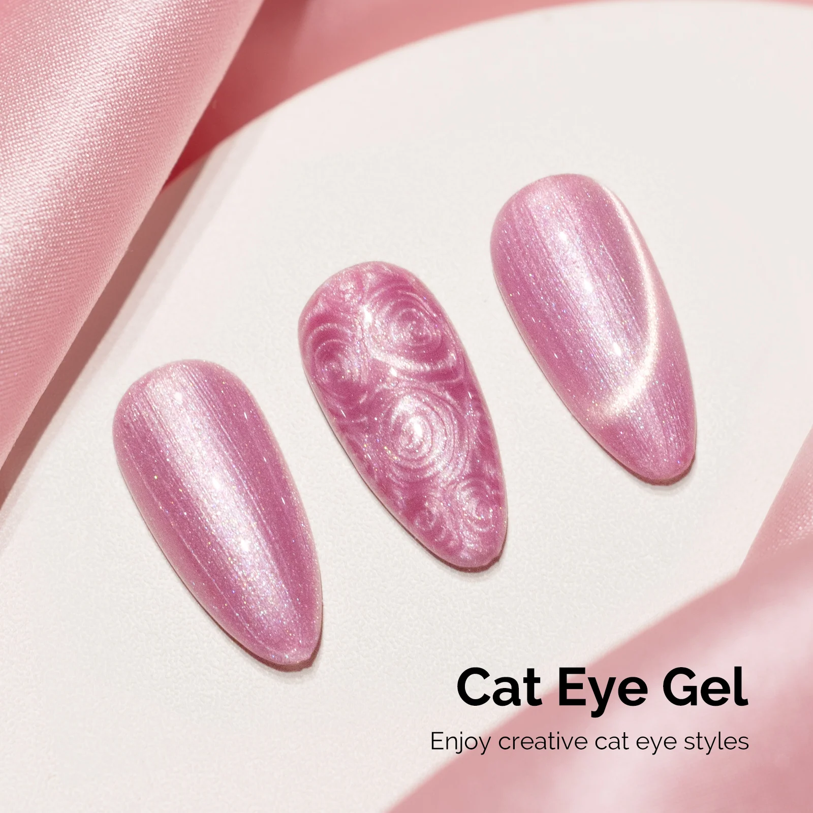 Jeweliver Cat Eye HEMA-Free & TPO-Free Gel Nail Polish 0.5 fl oz/15ml - A-1603 Pearl Bubblegum Pink