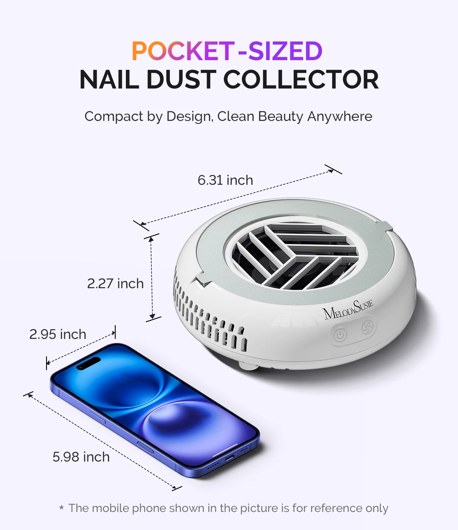 HProA Nail Dust Collector White Kit with Filter Papers