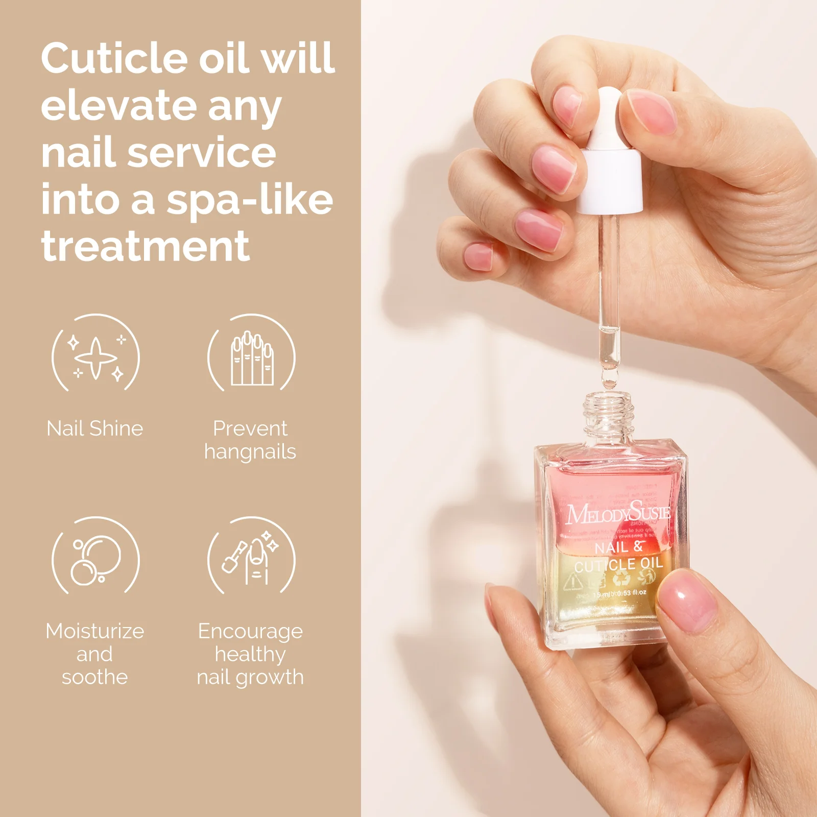 TPO-Free Nail Care Cuticle Oil 15ml - Rose 15ml