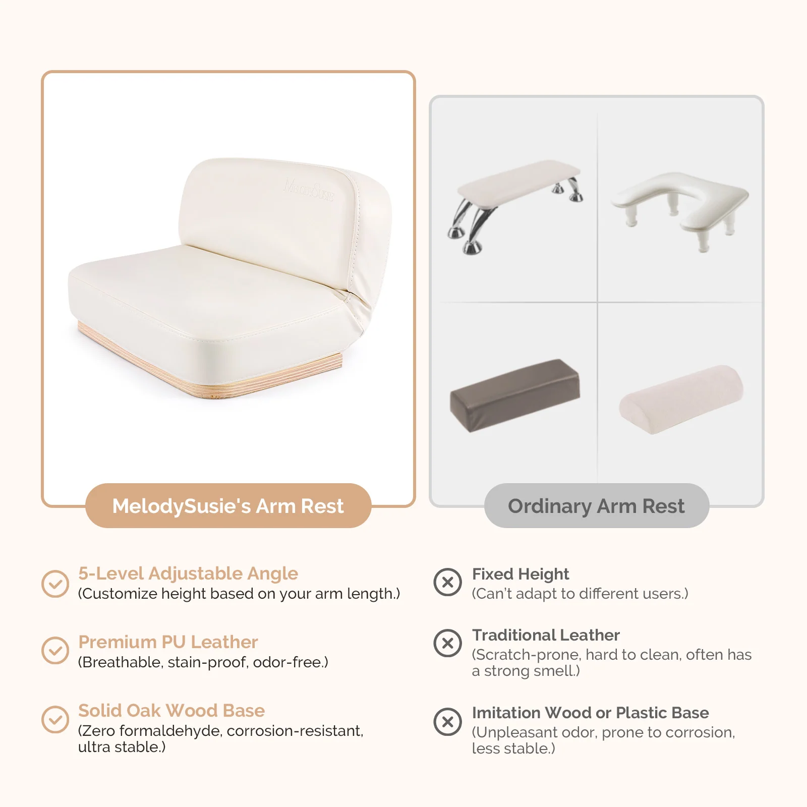 Foldable Nail Arm Rest with Adjustable Height for Manicure