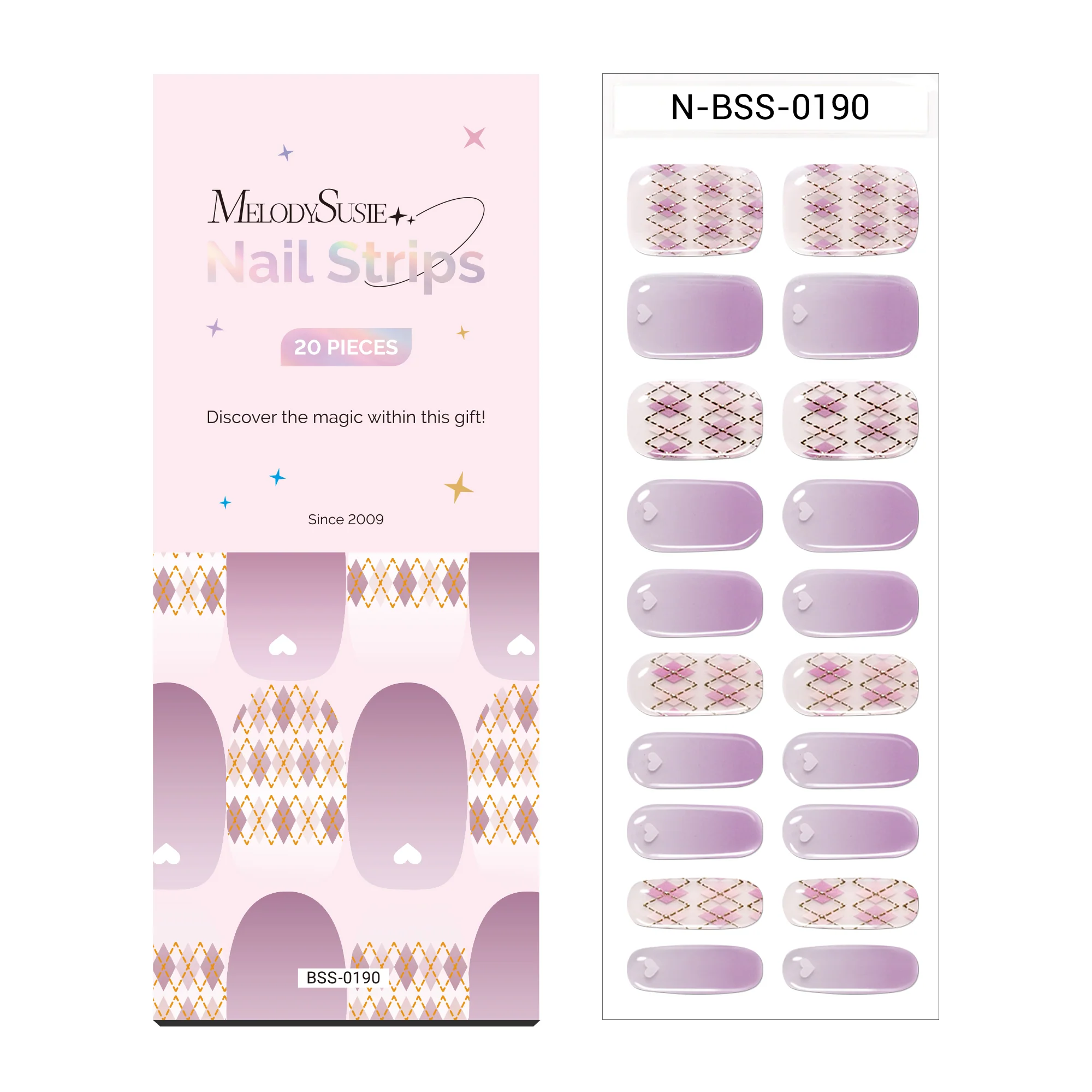 Semi Cured Gel Nail Strips - 20PCS