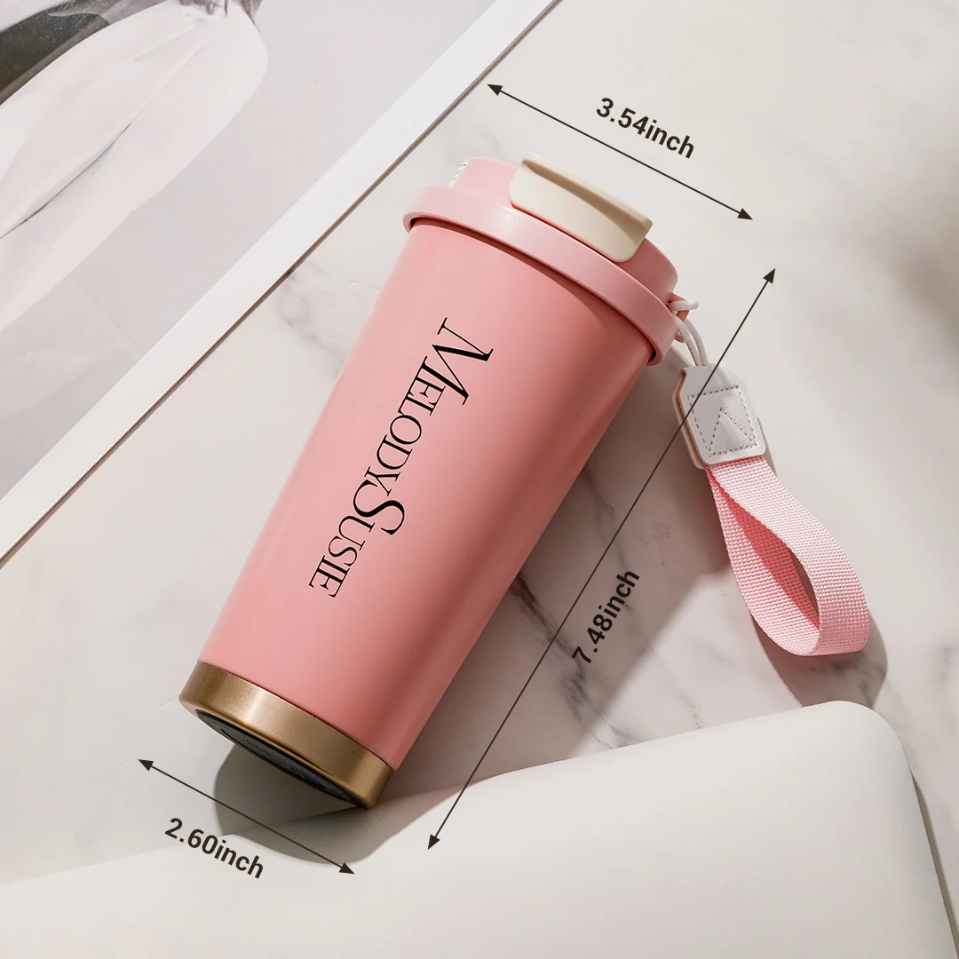MelodySusie 粉色 17oz 不锈钢旅行咖啡杯