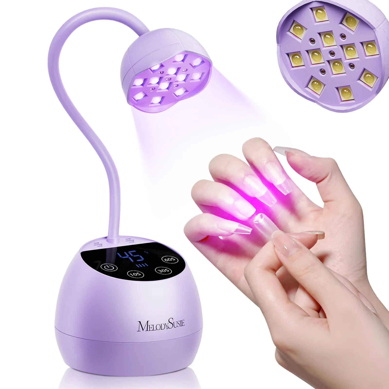 P-ArtM2 Gooseneck Cordless UV Nail Lamp in Purple