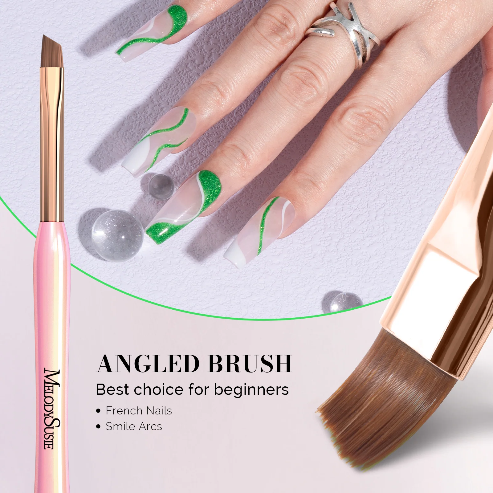 Nail Art Brushes Set 3Pcs for Detail Work and Fine Lines